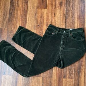 Vintage lucky brand green velour straight leg dungarees Holiday winter Sz6, 28
